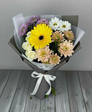 Букет цветов из:  Розы, Герберы и Хризантемы в Кичменгском Городке