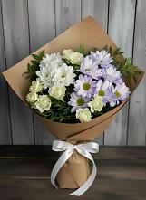 Букет цветов из:  Хризантемы и Розы в Кичменгском Городке