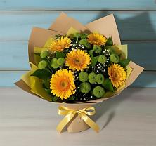 Букет цветов из:  Герберы и Хризантемы в Кичменгском Городке