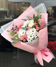 Букет цветов из:  Розы, Лизиантусы и Хризантемы в Кичменгском Городке