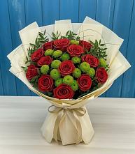Букет цветов из:  Розы и Хризантемы #REPLACE_PRED# Кичменгском Городке